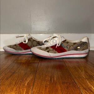 Coach….Stylish Red and Brown Sneakers